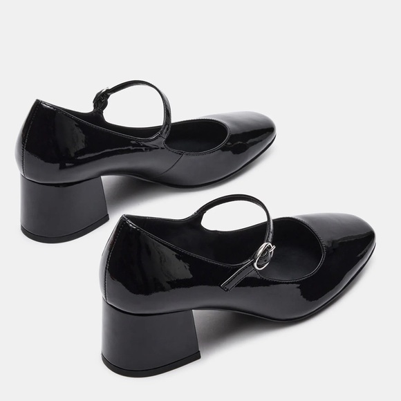 Steve Madden Hawke Patent Slip On Mary Jane Shoes Black Preppy Goth Sz 8 - Picture 3 of 14